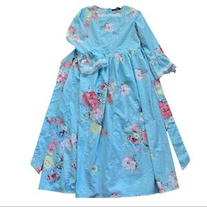 Scarlet Darkness 12Y Floral Country Dress Blue